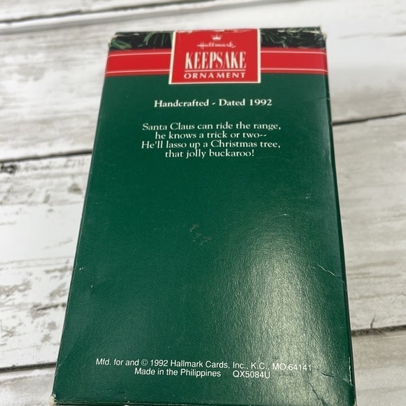 HALLMARK SANTA’S ROUNDUP Christmas ornament 1992 vintage - Picture 7 of 8